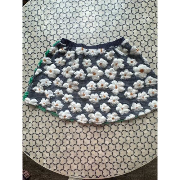 Queen of Sparkles Navy/Green?White Floral Smocked Midi Skirt – Size M (NWOT) - Picture 5 of 11
